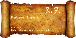 Katzer Fanni névjegykártya
