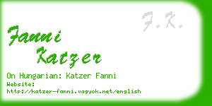 fanni katzer business card